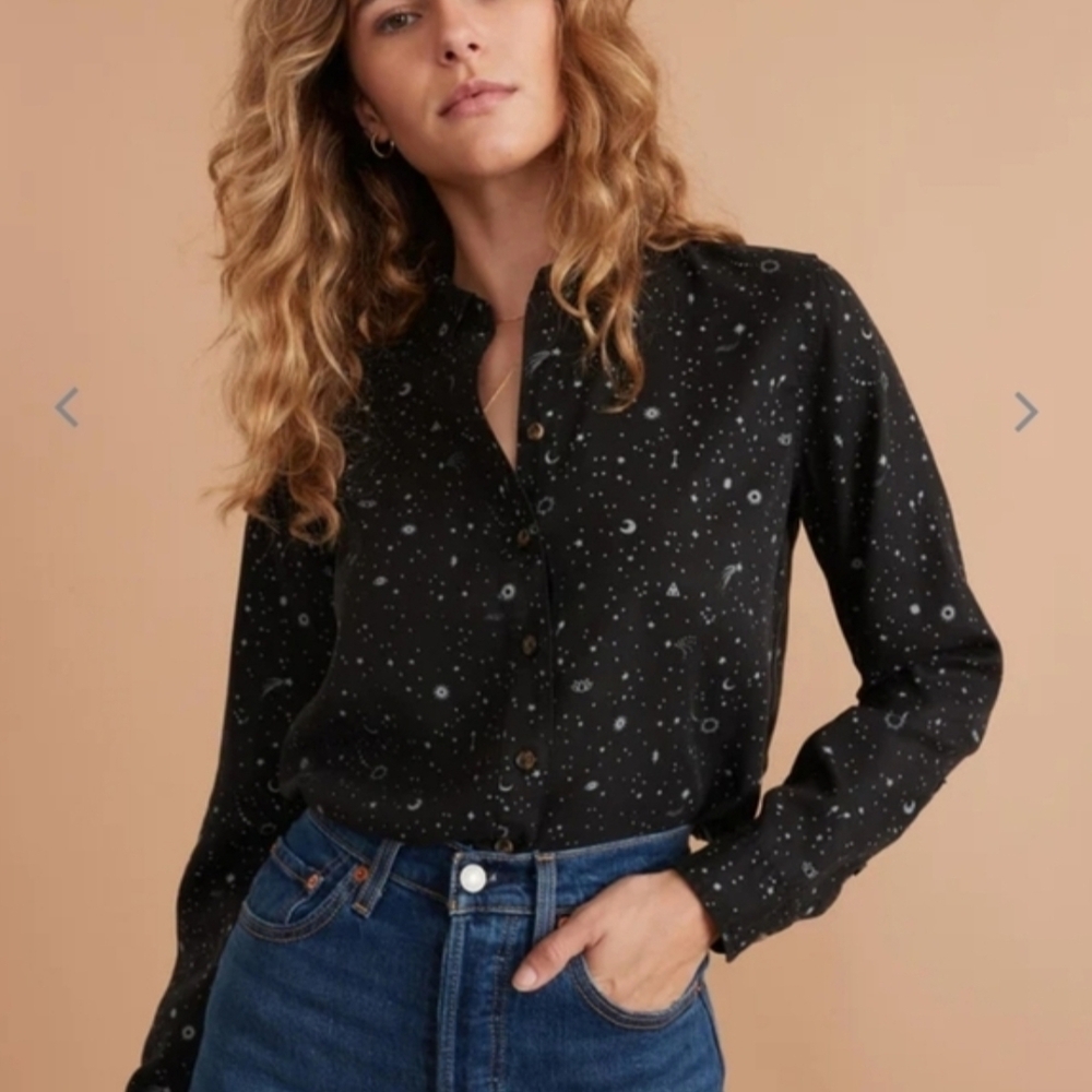 Marine Layer Rebekah Button Down Shirt in Starry Night Print